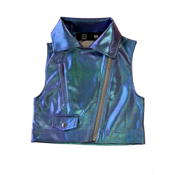 Bara metallic gilet blue SS25-67 B